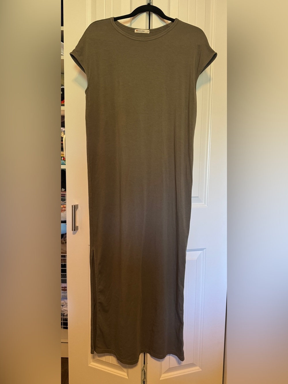 Marine Layer Olive Green Maxi Tee Dress